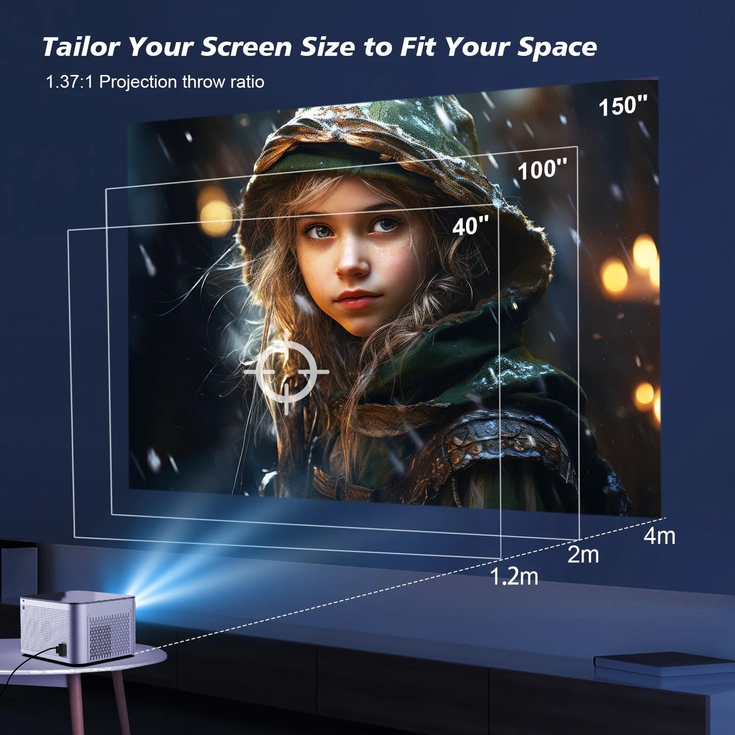 580ANSI Projector Android 11 4K 1080P Wifi6 Voice Control Allwinner H713 Electronic Focus BT5.0 Home Cinema HY350 Pro