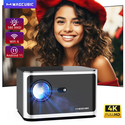 580ANSI Projector Android 11 4K 1080P Wifi6 Voice Control Allwinner H713 Electronic Focus BT5.0 Home Cinema HY350 Pro
